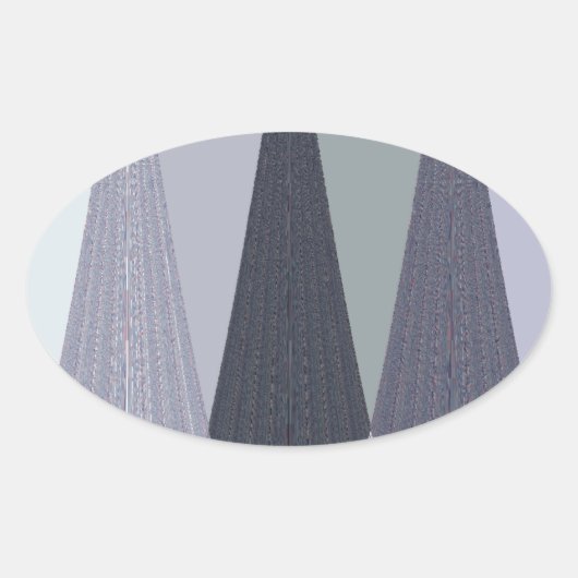 Ash Grey Chevron Stippen Art Print Ovale Sticker (Voorkant)
