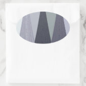 Ash Grey Chevron Stippen Art Print Ovale Sticker (Tas)