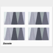 Ash Grey Chevron Stippen Art Print Rechthoekige Sticker (Vel)