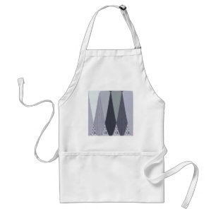Ash Grey Chevron Stippen Art Print Standaard Schort
