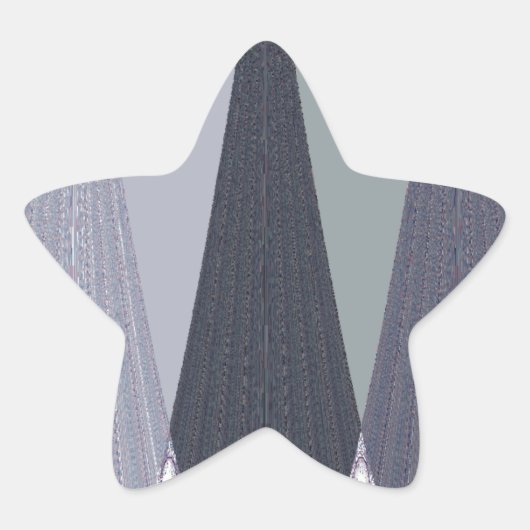 Ash Grey Chevron Stippen Art Print Ster Sticker (Voorkant)