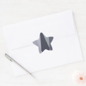 Ash Grey Chevron Stippen Art Print Ster Sticker (Envelop)