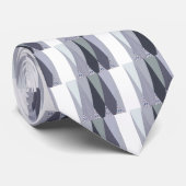 Ash Grey Chevron Stippen Art Print Stropdas (Opgerold)