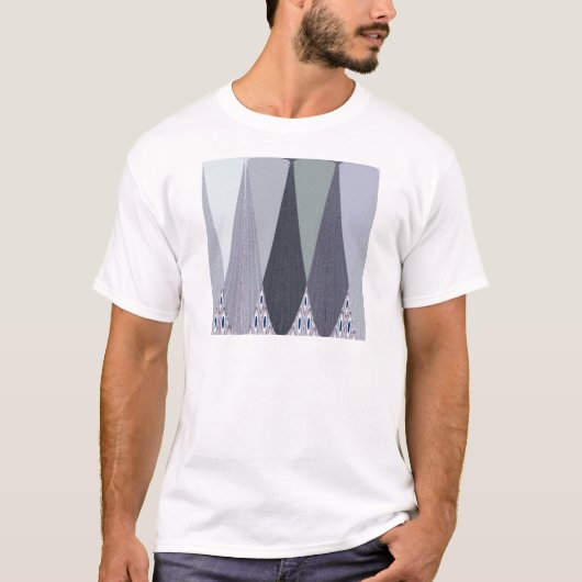 Ash Grey Chevron Stippen Art Print T-shirt (Voorkant)