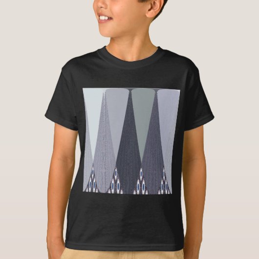 Ash Grey Chevron Stippen Art Print T-shirt (Voorkant)