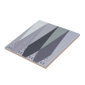 Ash Grey Chevron Stippen Art Print Tegeltje (Zijkant)