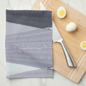 Ash Grey Chevron Stippen Art Print Theedoek (Quarter Fold)