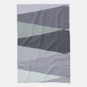 Ash Grey Chevron Stippen Art Print Theedoek (Verticaal)
