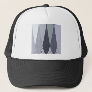 Ash Grey Chevron Stippen Art Print Trucker Pet