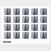 Ash Grey Chevron Stippen Art Print Vierkante Sticker (Vel)