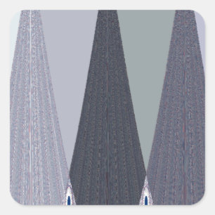 Ash Grey Chevron Stippen Art Print Vierkante Sticker