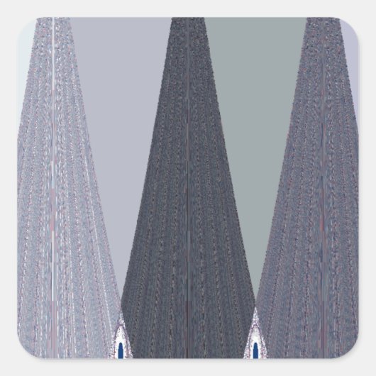Ash Grey Chevron Stippen Art Print Vierkante Sticker (Voorkant)