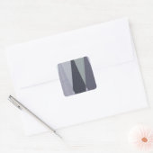 Ash Grey Chevron Stippen Art Print Vierkante Sticker (Envelop)