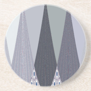 Ash Grey Chevron Stippen Art Print Zandsteen Onderzetter