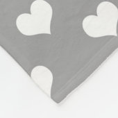 Ash Grey Love Heart Pattern Design Fleece Deken (Hoek)