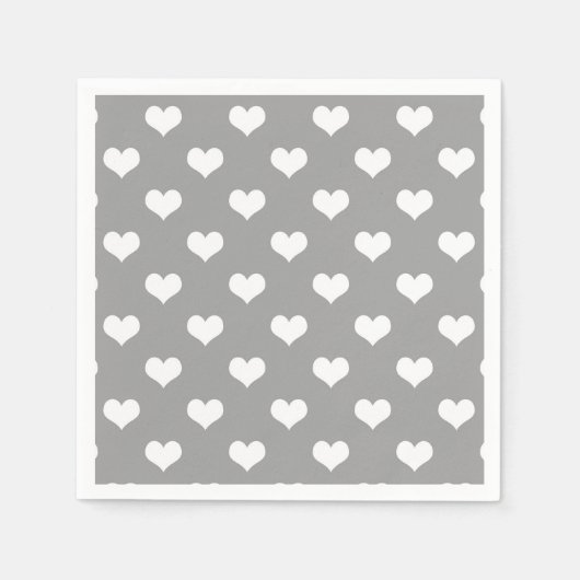Ash Grey Love Heart Pattern Design Servet (Voorkant)