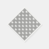 Ash Grey Love Heart Pattern Design Servet (Hoek)