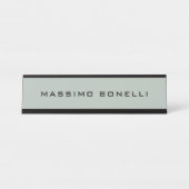 Ash Grey Minimalist Plain Legible Modern Bureau Naambordje (Voorkant)