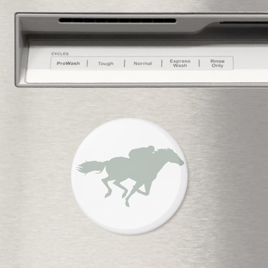 Ash Grey Paard Racing Magneet (Insitu (Vaatwasser))