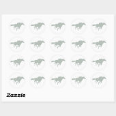 Ash Grey Paard Racing Ronde Sticker (Vel)