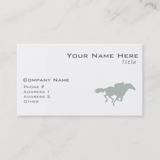 Ash Grey Paard Racing Visitekaartje (Voorkant)