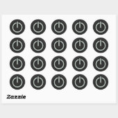 Ash Grey Power Button Ronde Sticker (Vel)