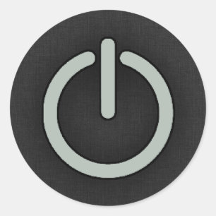 Ash Grey Power Button Ronde Sticker