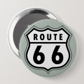 Ash Grey Route 66 verkeersbord Ronde Button 4,0 Cm (Voorkant /achterkant)