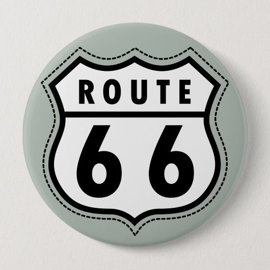 Ash Grey Route 66 verkeersbord Ronde Button 4,0 Cm (Voorkant)
