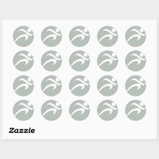 Ash Grey Running Ronde Sticker (Vel)