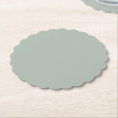 Ash Grey Scalloped Round Paper-Onderzetter Kartonnen Onderzetters (Gekanteld)