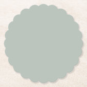 Ash Grey Scalloped Round Paper-Onderzetter Kartonnen Onderzetters (Voorkant)