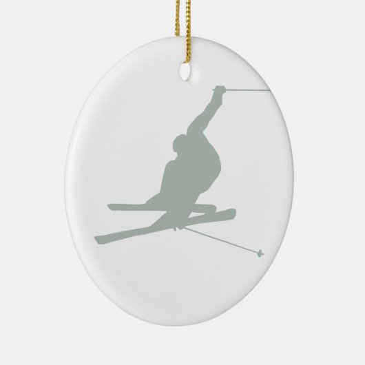 Ash Grey Snow Ski Keramisch Ornament (Rechts)