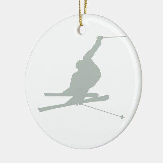 Ash Grey Snow Ski Keramisch Ornament (Links)