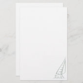 Ash Grey Zeilen Briefpapier (Voorkant / Achterkant)