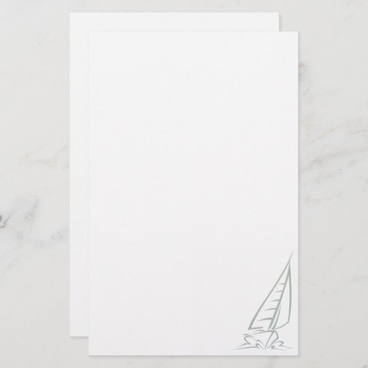 Ash Grey Zeilen Briefpapier (Voorkant / Achterkant)