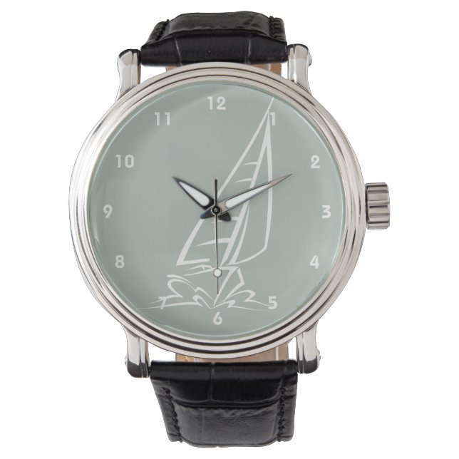 Ash Grey Zeilen Horloge (Voorkant)