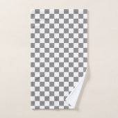 Ash grijs wit geruit controlepatroon bad handdoek (Handdoek)