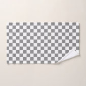 Ash grijs wit geruit controlepatroon bad handdoek (Handdoek)