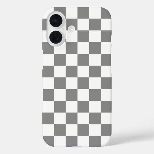Ash grijs wit geruit controlepatroon Case-Mate iPhone case (Achterkant)