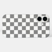 Ash grijs wit geruit controlepatroon Case-Mate iPhone case (Achterkant (horizontaal))