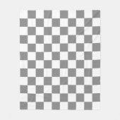 Ash grijs wit geruit controlepatroon fleece deken (Voorkant)