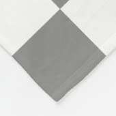 Ash grijs wit geruit controlepatroon fleece deken (Hoek)