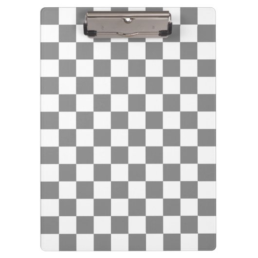 Ash grijs wit geruit controlepatroon klembord (Voorkant)