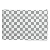 Ash grijs wit geruit controlepatroon kussensloop (Achterkant)