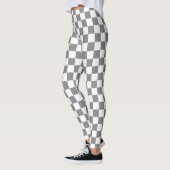 Ash grijs wit geruit controlepatroon leggings (Links)