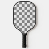 Ash grijs wit geruit controlepatroon pickleball paddle (Achterkant)