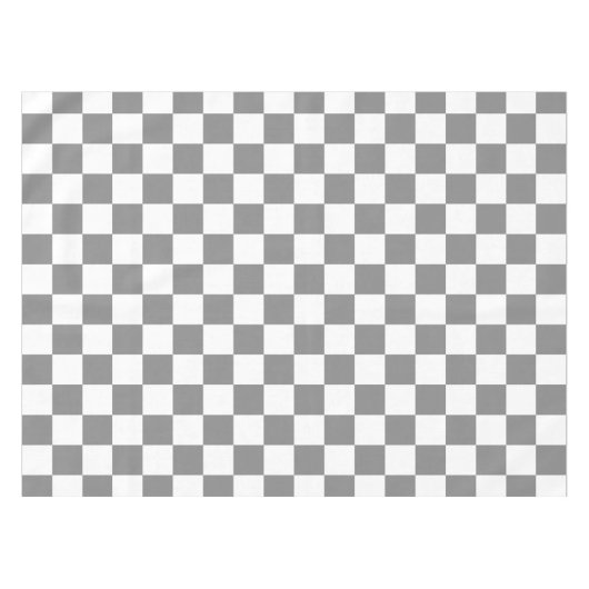 Ash grijs wit geruit controlepatroon tafelkleed (Voorkant (Horizontaal))