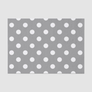 Ash Grijs Wit Polka Dots Design Tissuepapier