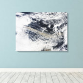 Ash plume uit de Eyjafjallajokull Volcano Canvas Afdruk (Insitu (Houten vloer))
